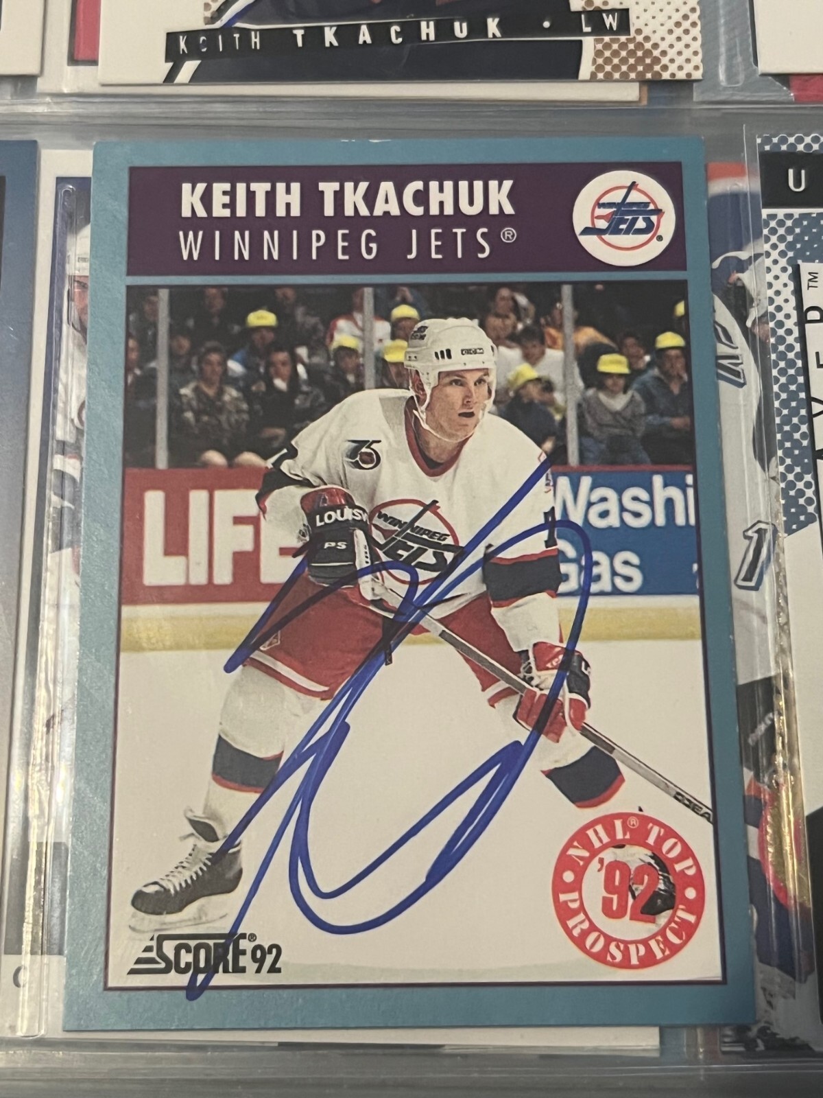 KEITH TKACHUK signed autographed 1992-93 Score Canadian #450 Hockey Card
