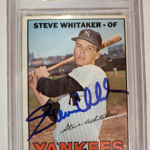 1967 TOPPS STEVE WHITAKER YANKEES #277 AUTO SIGNED CARD BECKETT VINTAGE
