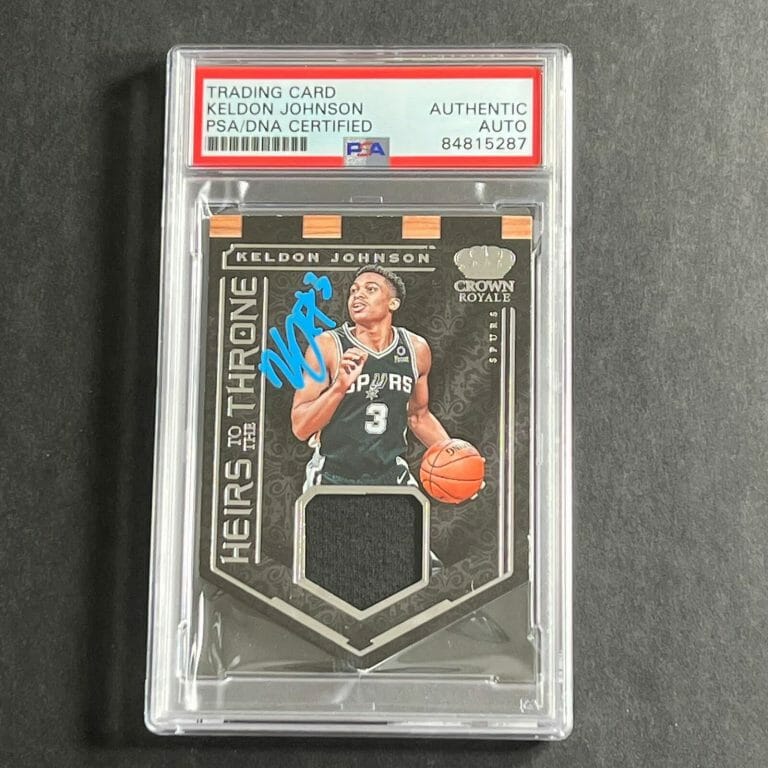 2019-20 PANINI CROWN ROYALE #HT-KJ KELDON JOHNSON SIGNED CARD PSA SLABBED SPURS
 COLLECTIBLE MEMORABILIA
