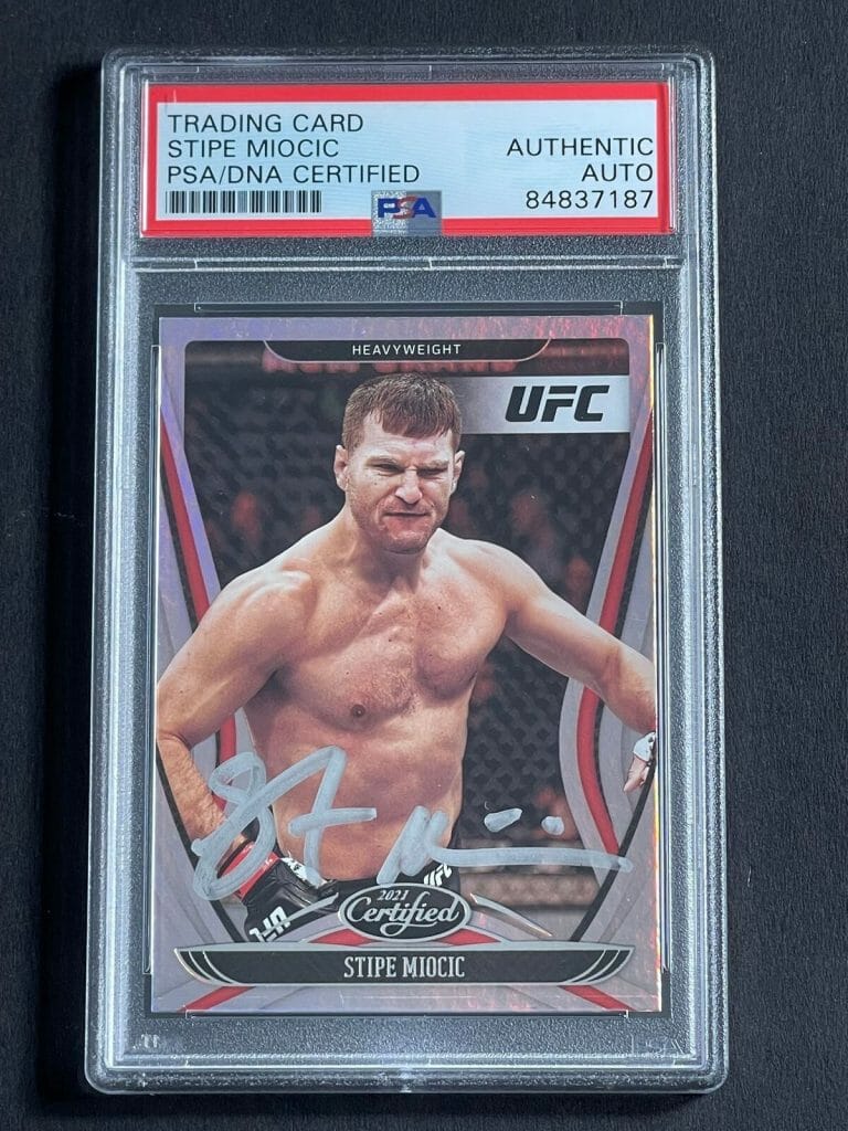 2021 PANINI CHRONICLES CERTIFIED #126 STIPE MIOCIC SIGNED CARD PSA SLABBED UFC
 COLLECTIBLE MEMORABILIA
