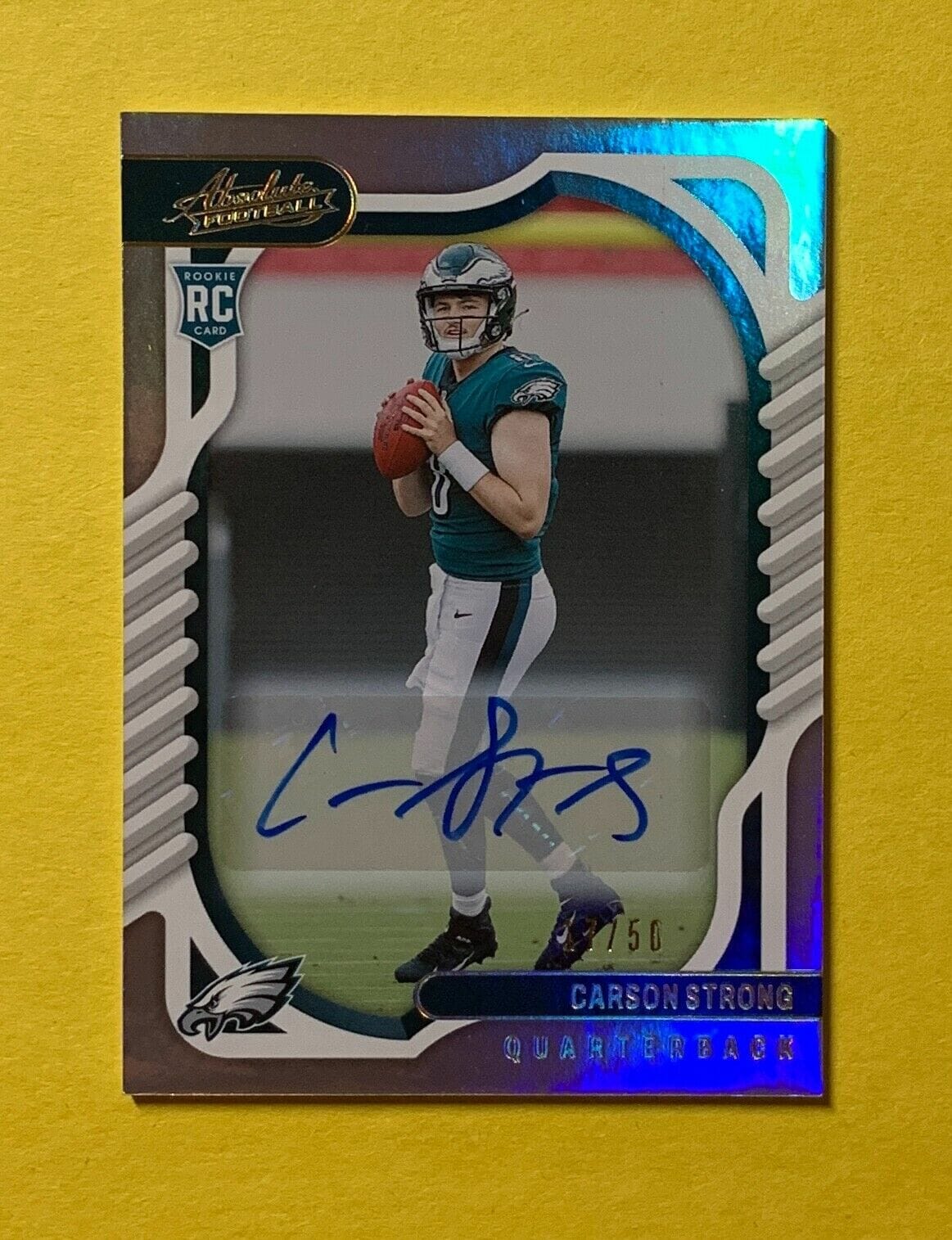 2022 PANINI ABSOLUTE CARSON STRONG AUTO /50 #111 ROOKIE EAGLES Opens in ...