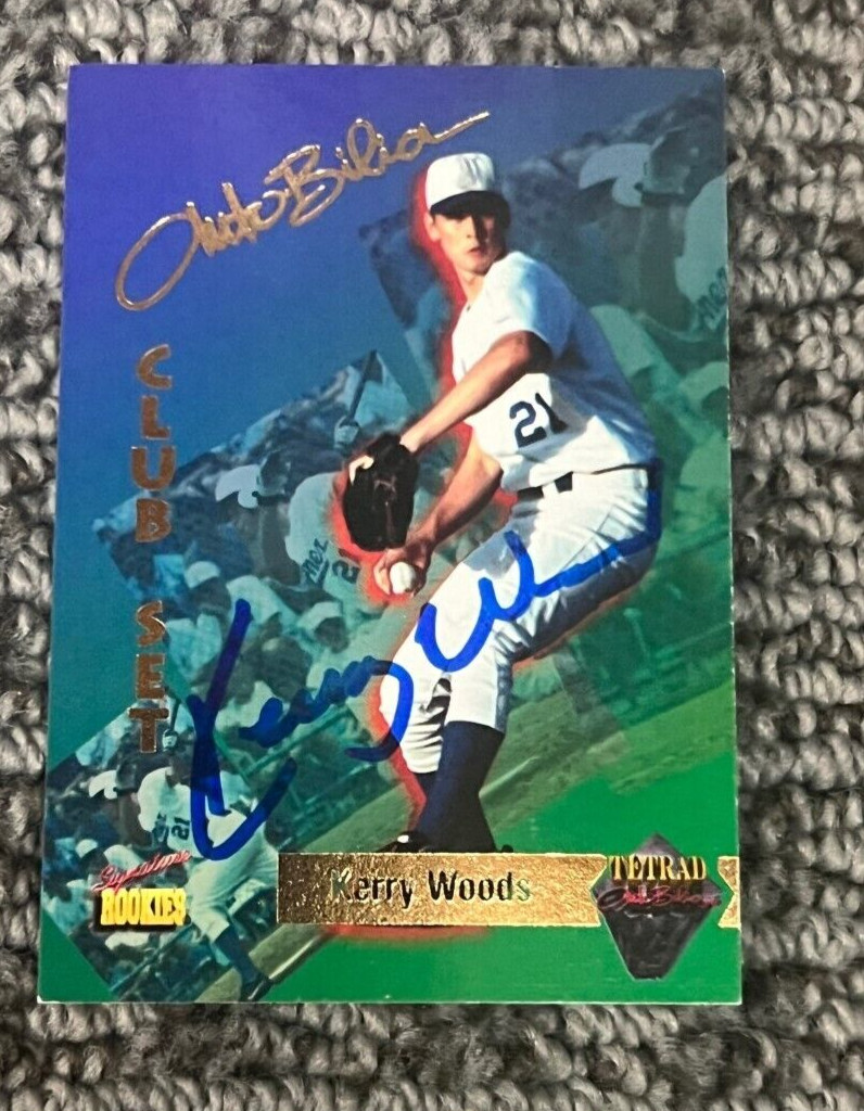 KERRY WOOD SIGNED AUTOGRAPHED 1995 SIGNATURE ROOKIES AUTOBILIA SET #91 CUBS
