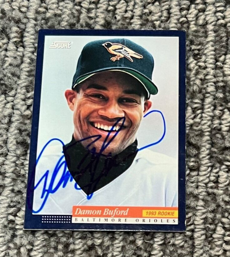 Damon Buford signed autographed 1994 Score Baseball Card # 582 RC
