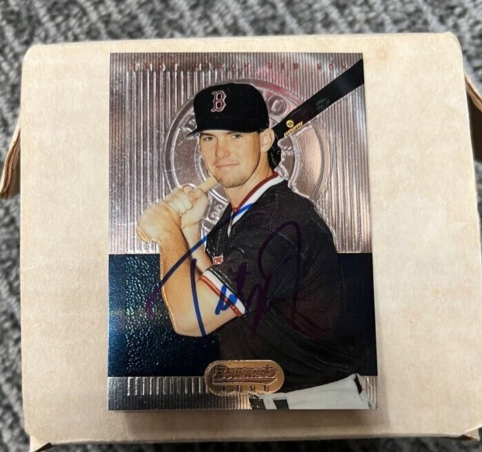 TROT NIXON SIGNED AUTOGRAPHED 1995 BOWMAN’S BEST BASEBALL CARD #B39 RED SOX COLLECTIBLE MEMORABILIA