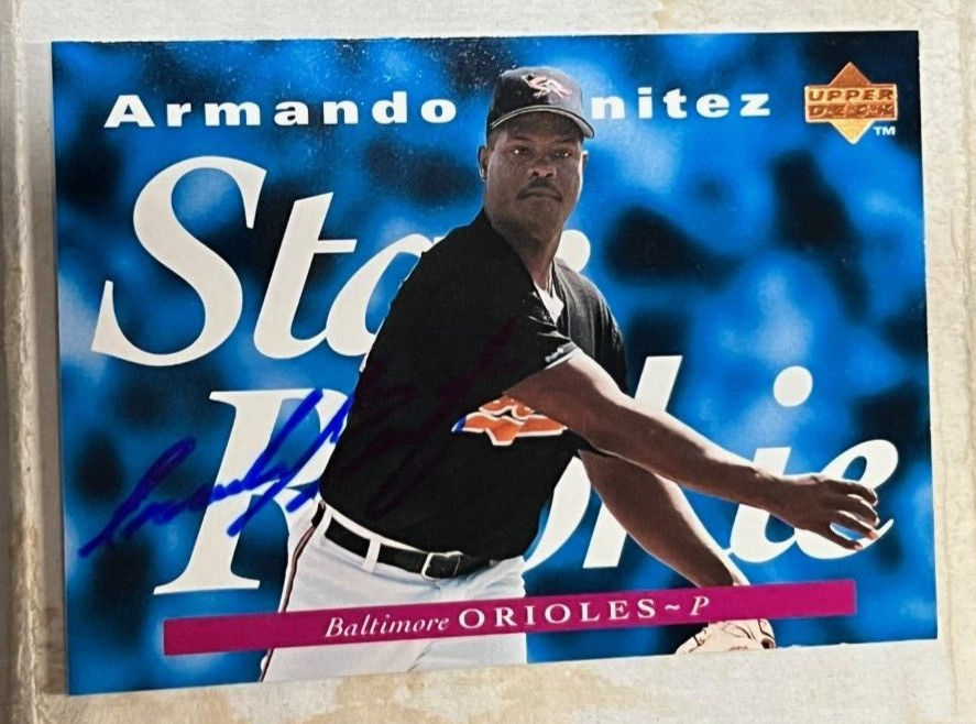 Armando Benitez signed autographed 1995 Upper Deck #218 Rookie Card Orioles
