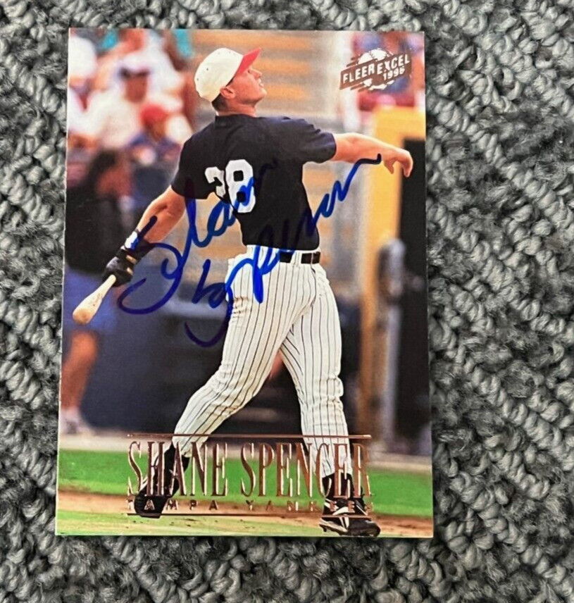 SHANE SPENCER 1996 FLEER EXCEL AUTOGRAPHED SIGNED AUTO BASEBALL CARD

