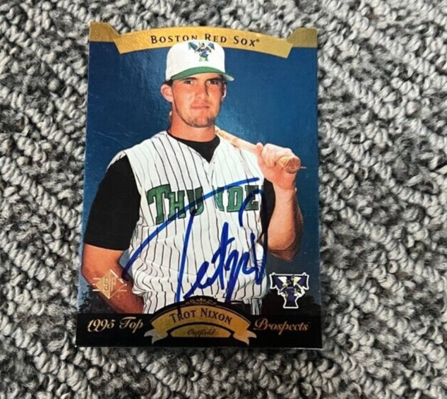 TROT NIXON signed autographed 1995 UPPER DECK SP MINOR LEAGUE CARD # 21 Red Sox
