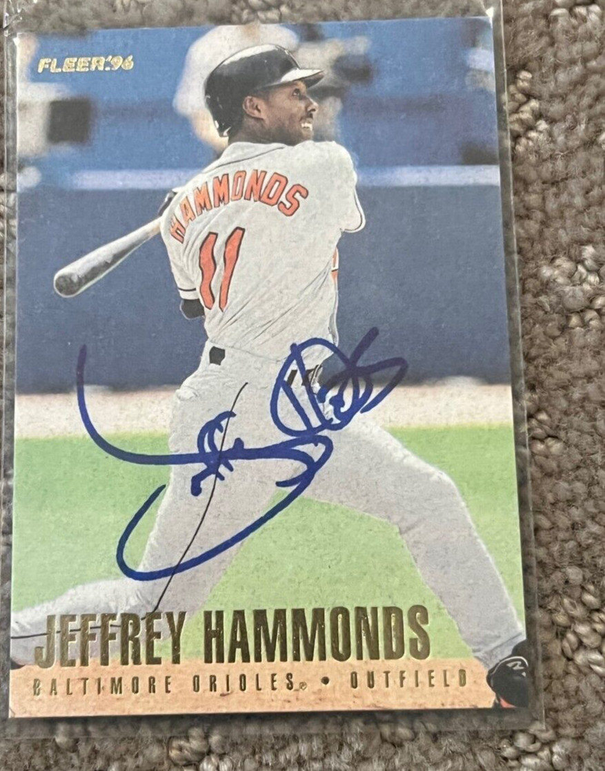 Jeffrey Hammonds signed autographed 1996 Fleer Orioles Baseball Card #9
