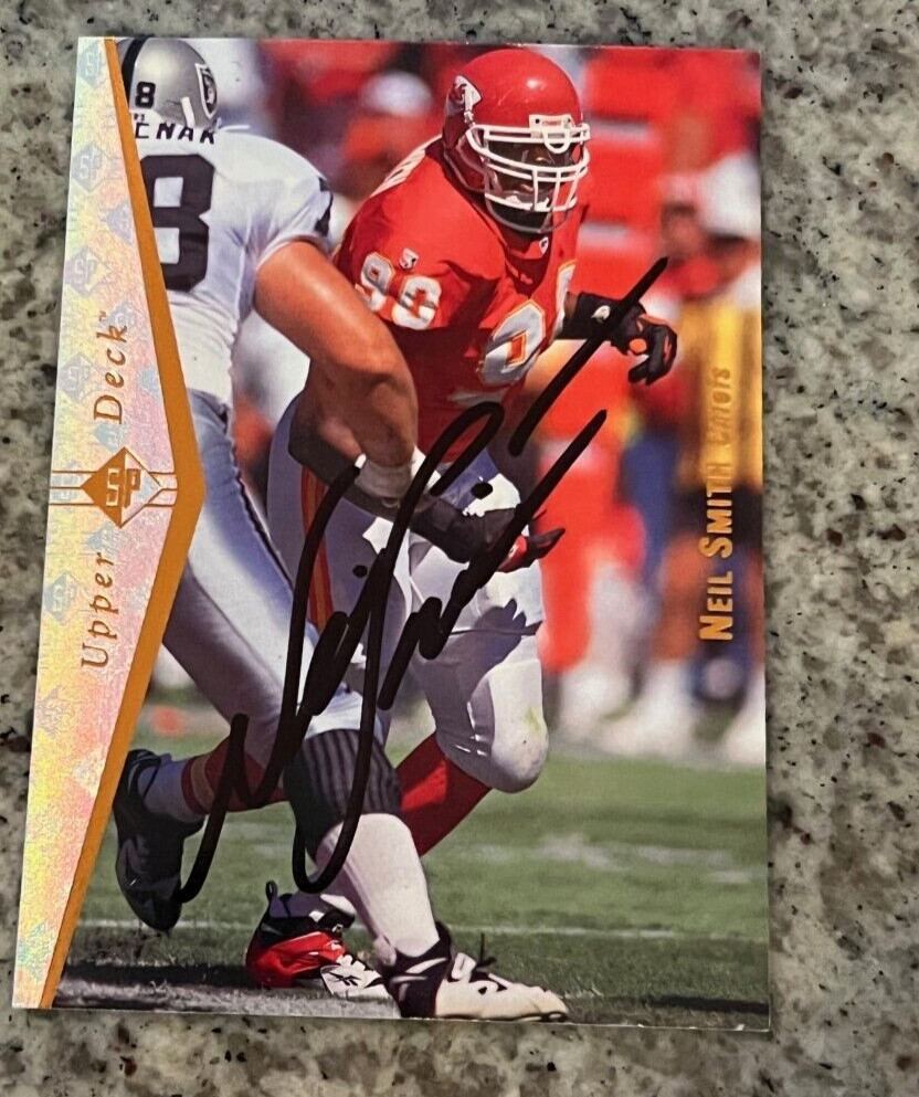 Neil Smith signed autographed 1995 SP Football Card #155 Kansas City Chiefs
