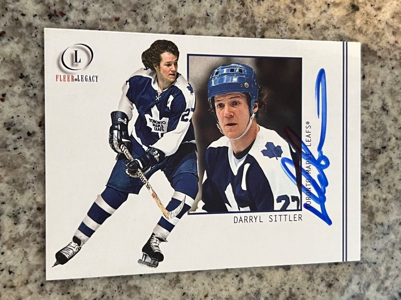 Darryl Sittler signed autographed 2001-02 Fleer Legacy Maple Leafs Card #62
