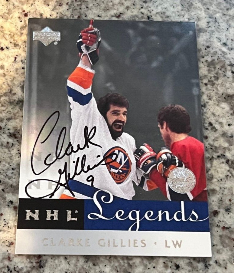 Clark Gillies signed autographed #44 Islanders - 2001-02 Upper Deck Legends Card
