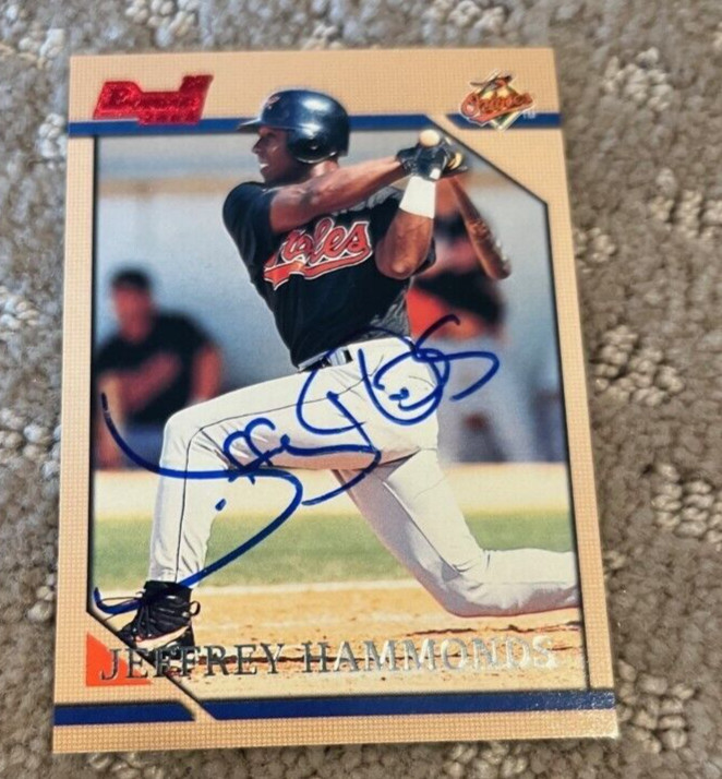 Jeffrey Hammonds signed autographed 1996 Bowman Baltimore Orioles Card #87
