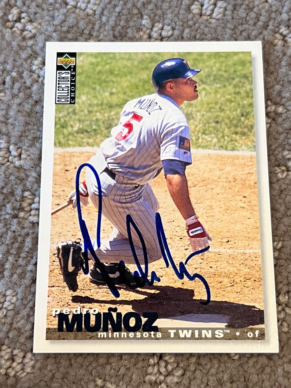 PEDRO MUNOZ signed autographed 1995 Collector's Choice #489 Minnesota Twins
