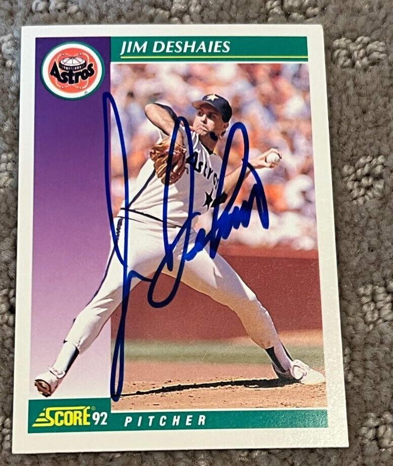 Jim DeShaies signed autographed Baseball Card (Houston Astros) 1992 Score #364
