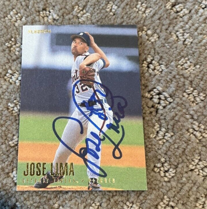 1996 Fleer Jose Lima #115 signed autographed Baseball Card Detroit Tigers
