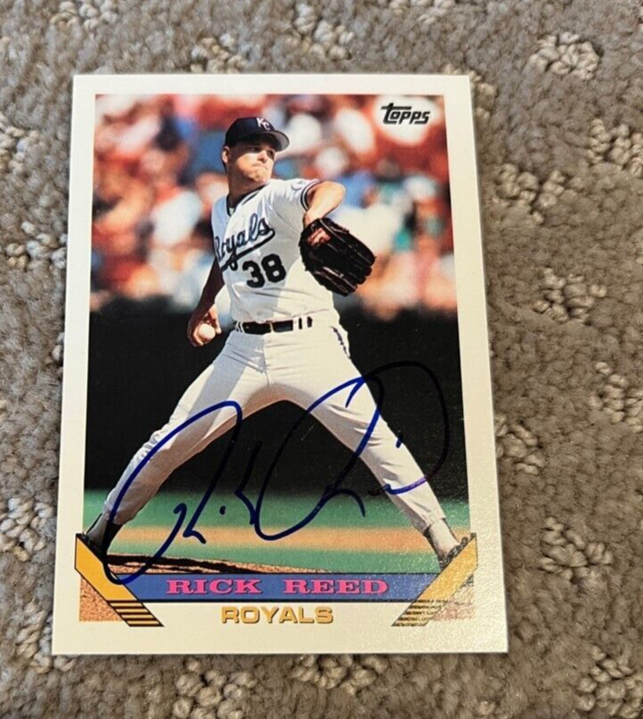 Rick Reed Signed Autographed 1993 Topps card #212 Card Kansas City Royals

