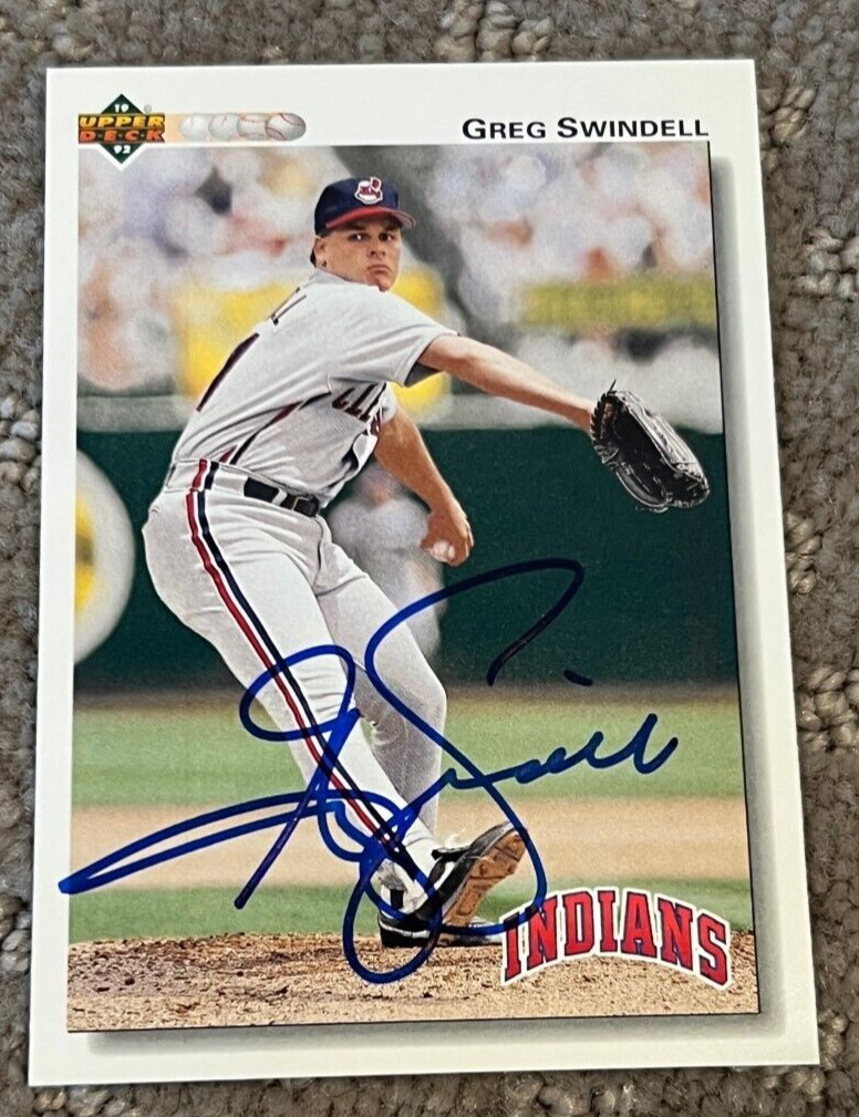 Greg Swindell signed autographed 1992 Upper Deck Card Cleveland Indians #336

