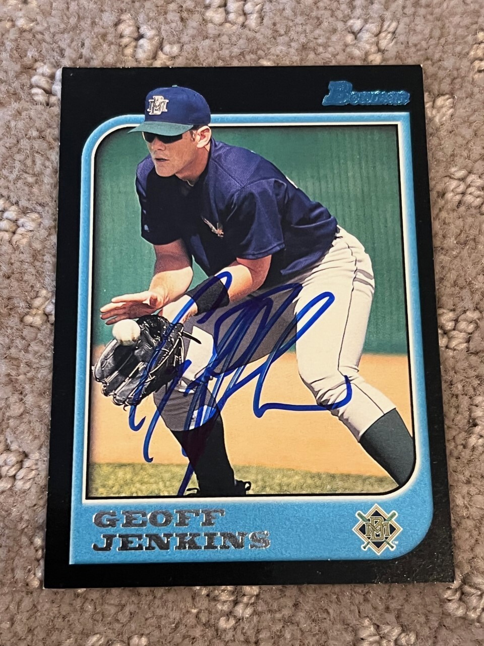 Geoff Jenkins signed autographed 1997 Bowman Baseball Card #188 Brewers
