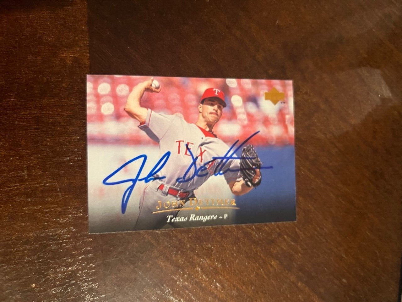 John Dettmer signed autographed 1995 Upper Deck Texas Rangers Card #152
