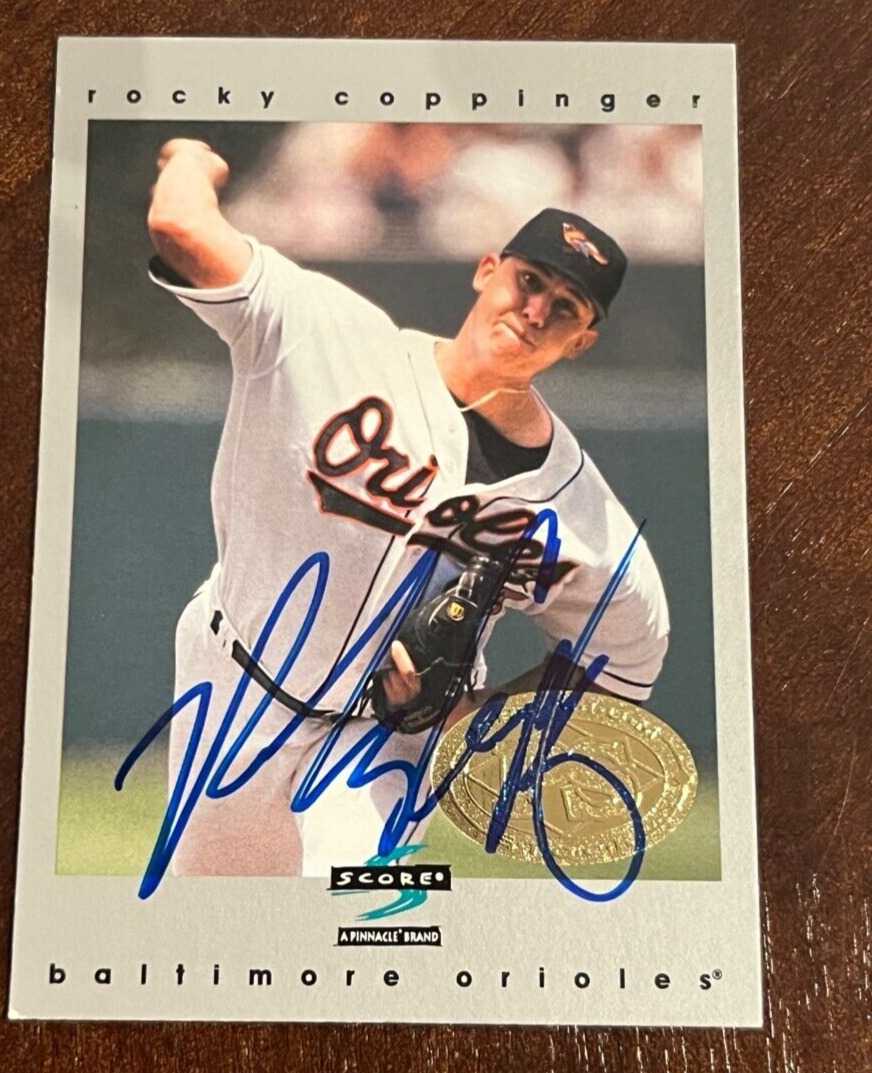Rocky Coppinger signed autographed 1997 Score Premium Stock #87 Card Orioles
