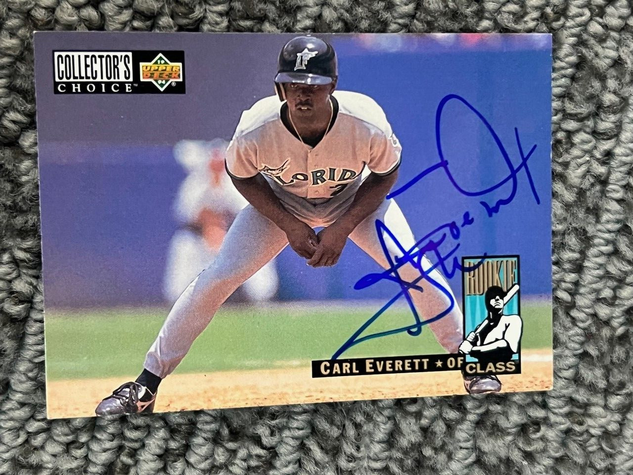 Carl Everett 1994 signed autographed Upper Deck Collector’s Choice Card Marlins
