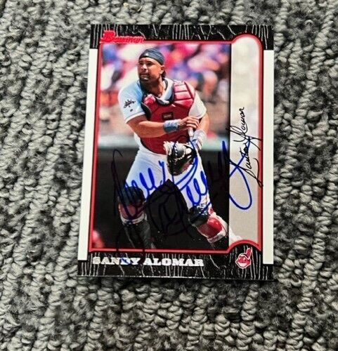 Sandy Alomar Jr. signed autographed 1999 Bowman Cleveland Indians Card #4
