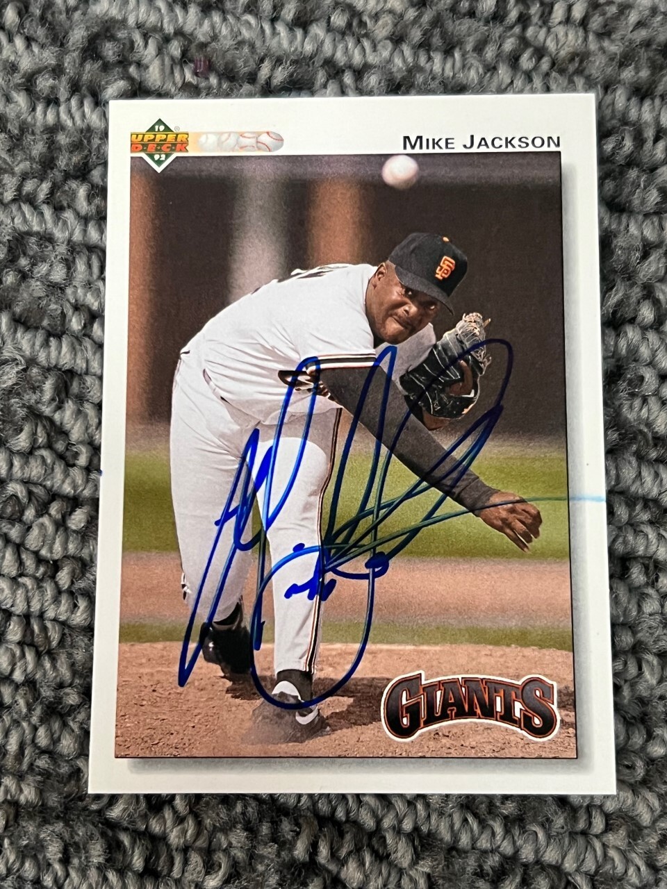 Mike Jackson signed autographed 1992 Upper Deck Card Seattle Mariners #593
