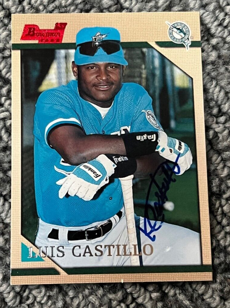 LUIS CASTILLO 1996 BOWMAN ROOKIE SIGNED AUTOGRAPHED CARD #189 FLORIDA MARLINS
