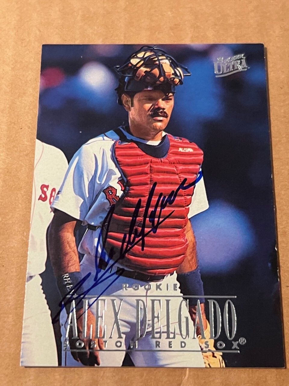 Alex Delgado signed autographed 1996 Fleer Ultra #313 rookie card Boston Red Sox
