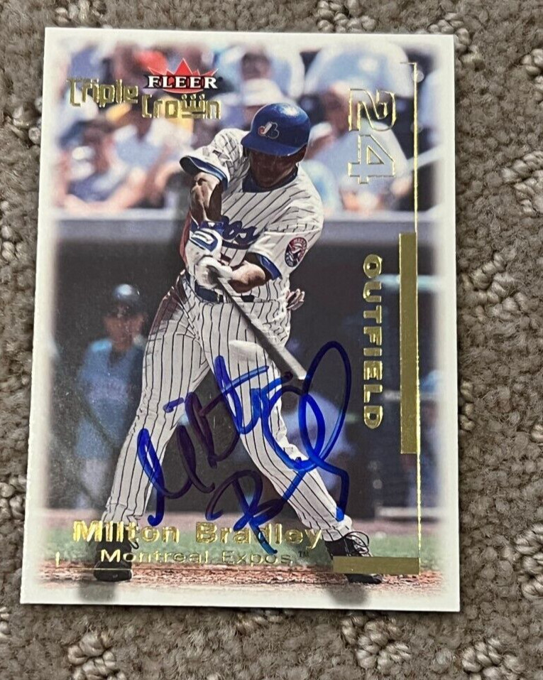 Milton Bradley signed autographed 2001 Fleer Triple Crown Montreal Expos #195
