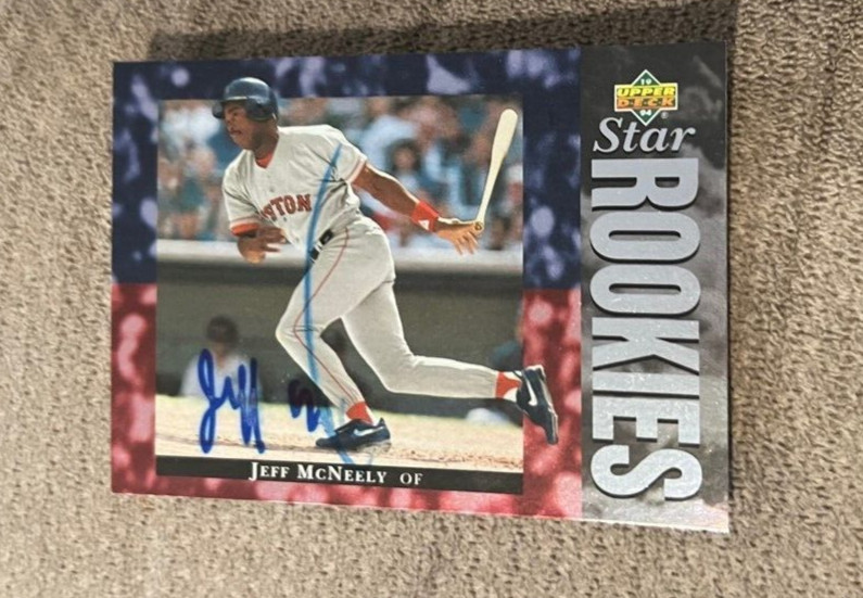 Jeff McNeely signed autographed 1994 Upper Deck 21 Boston Red Sox Baseball Card
