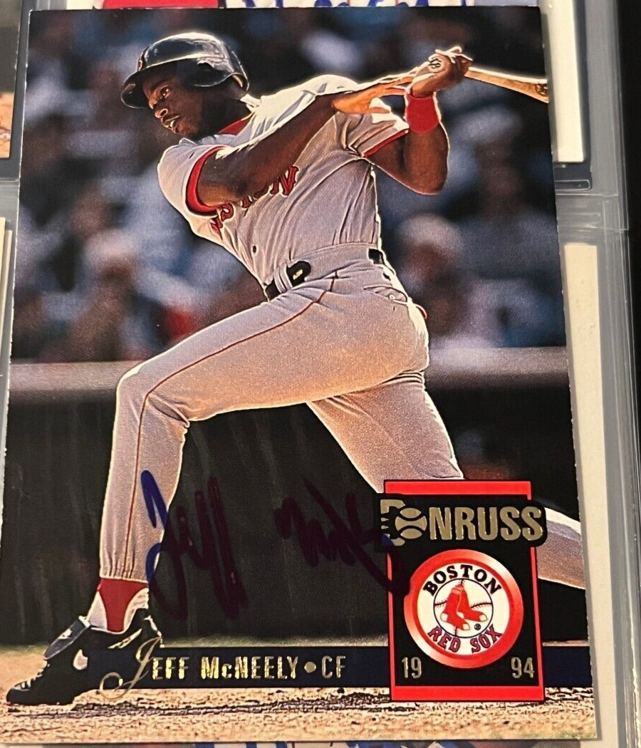 Jeff McNeely signed autographed 1994 Donruss Baseball Card Boston Red Sox #609
