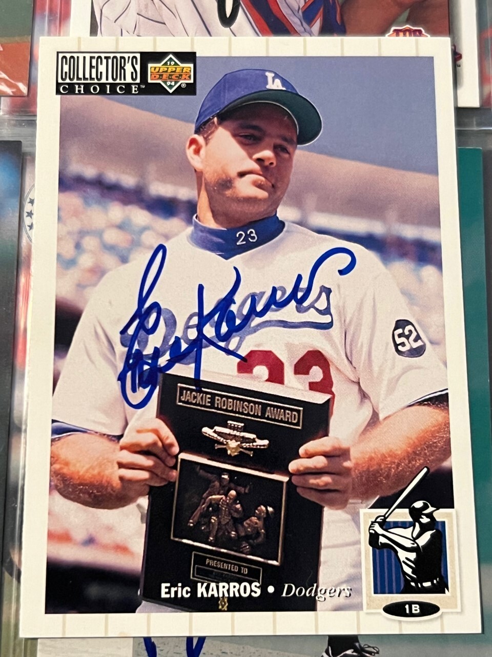 Eric Karros signed autographed 1994 Upper Deck Collector’s Choice #158 Dodgers
