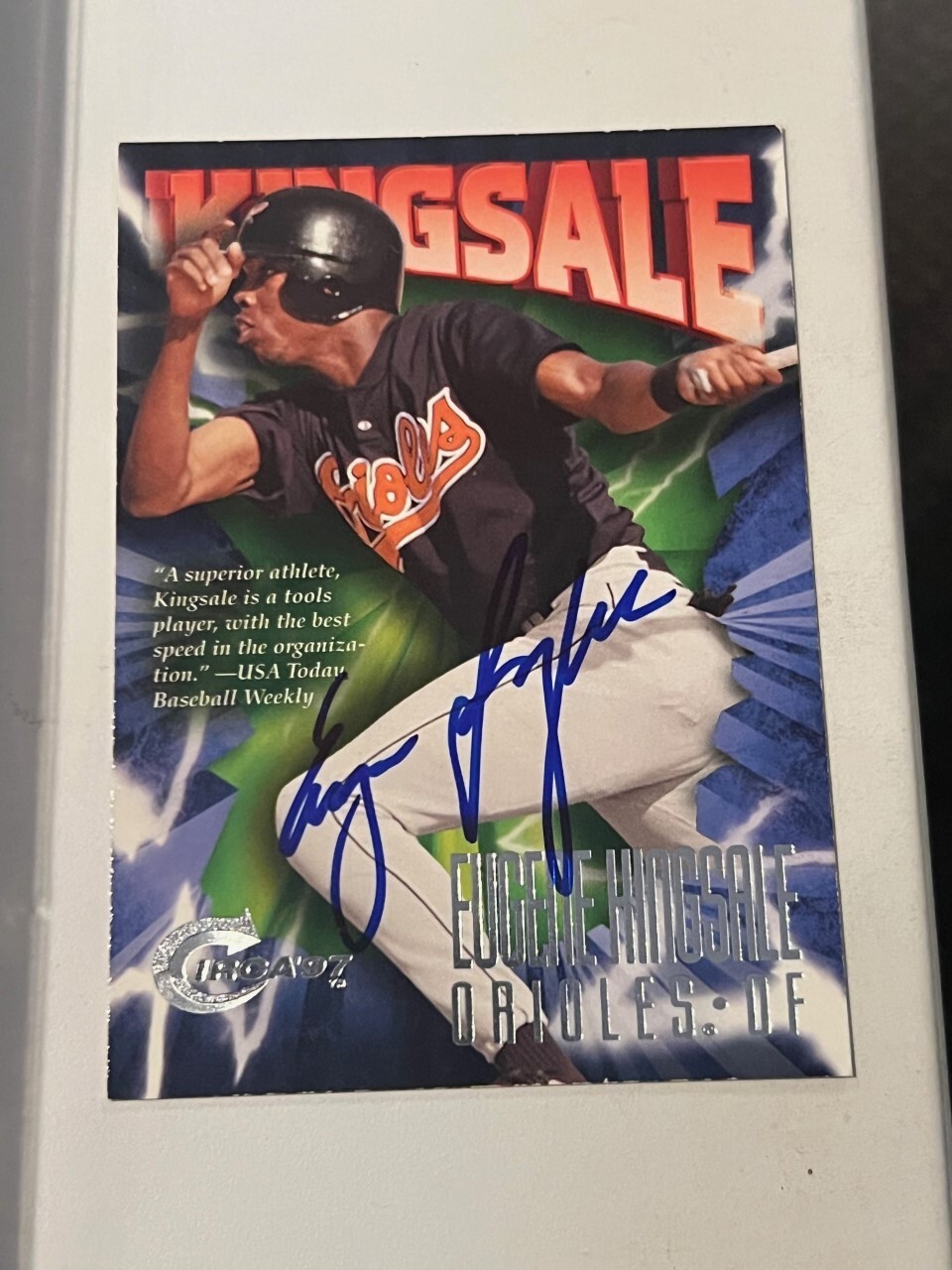 Eugene Kingsale signed autographed 1997 Circa Baltimore Orioles Card #223
