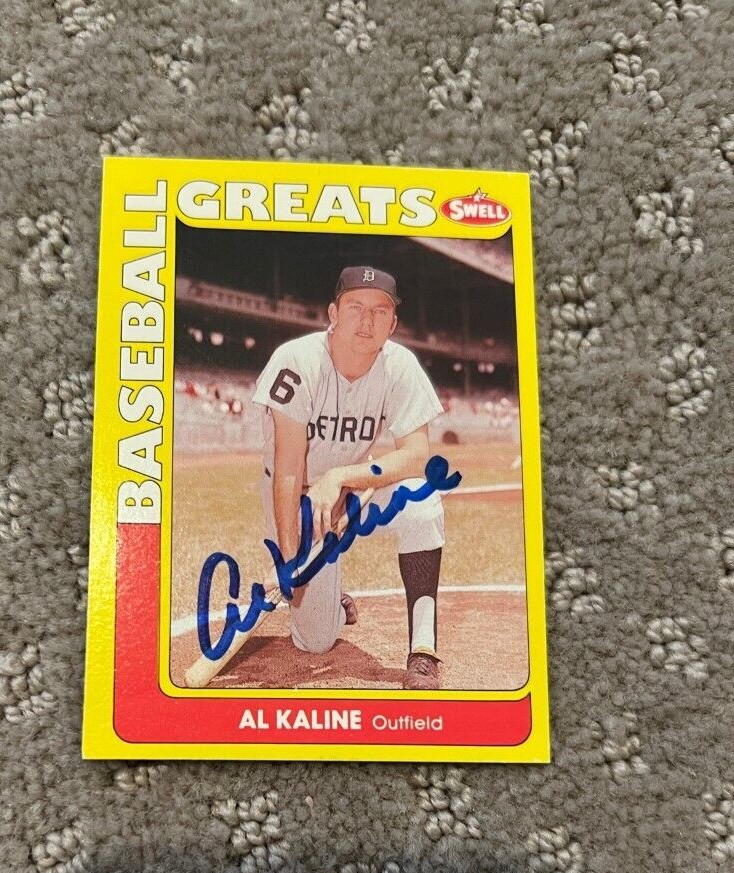 Al Kaline signed autographed 1990 Swell Baseball Greats Card Detroit Tigers
