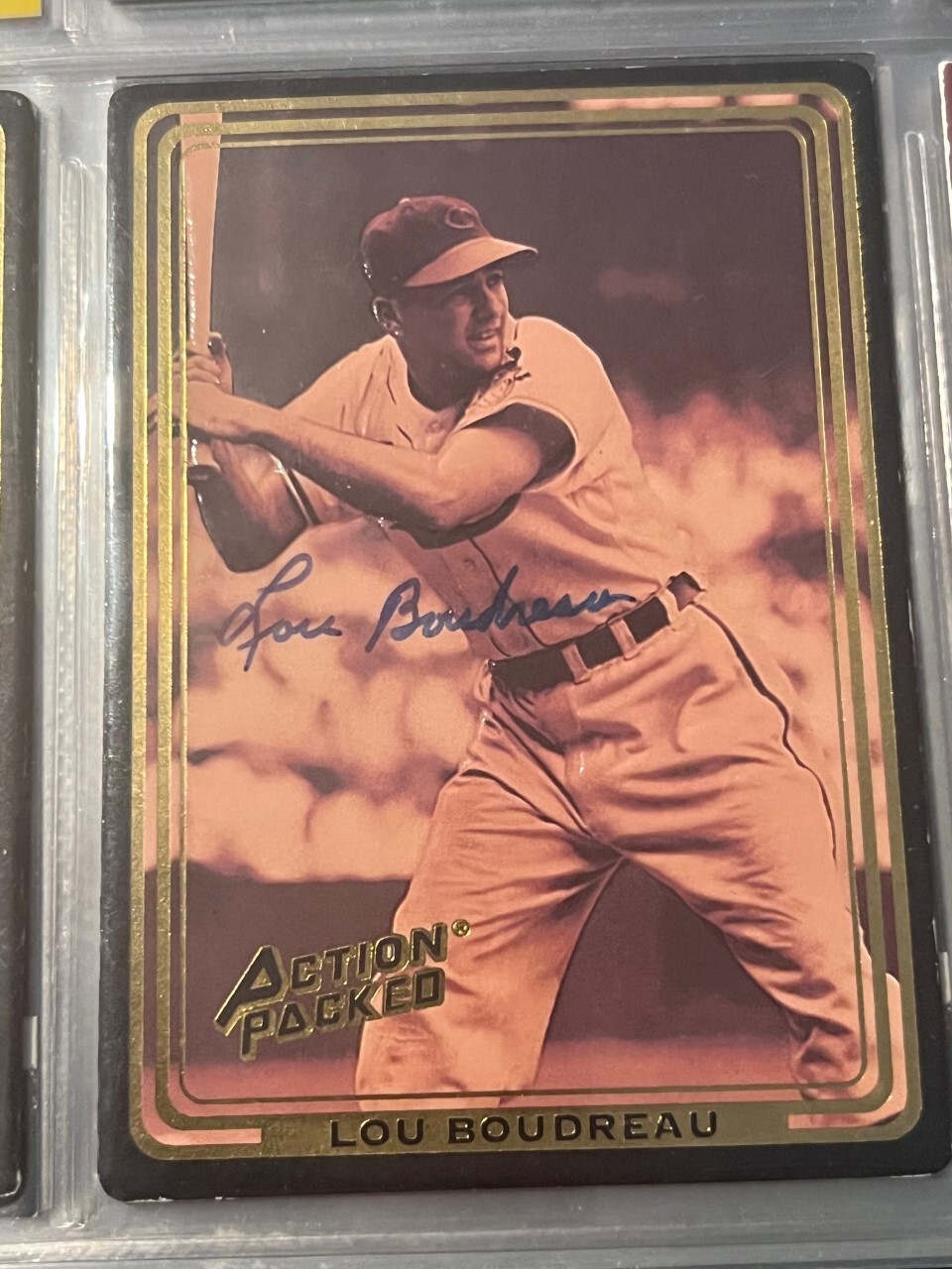 Lou Boudreau signed autographed 1992 Action Packed Baseball Card Indians
