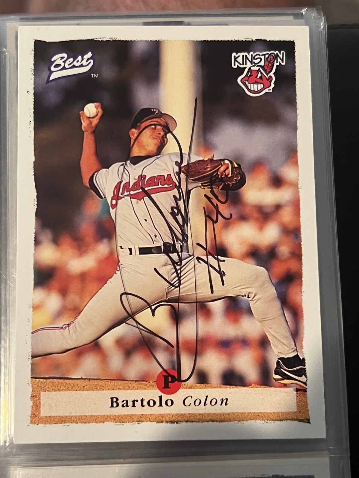 BARTOLO COLON 1995 BEST MINOR LEAGUE ROOKIE SIGNED AUTOGRAPHED CARD #16 INDIANS
