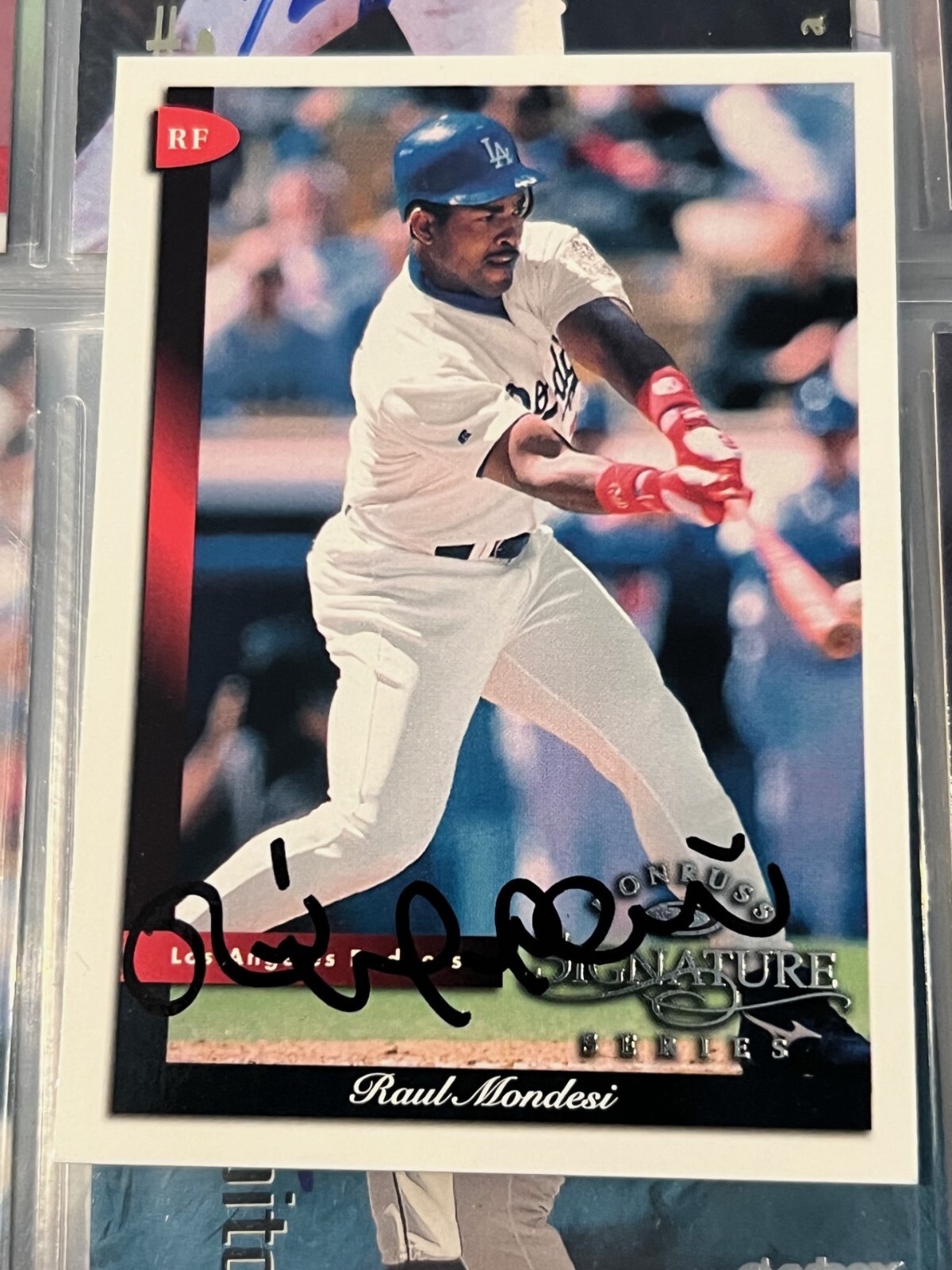 Raul Mondesi signed autographed 1998 Donruss Signature Series Card #54
