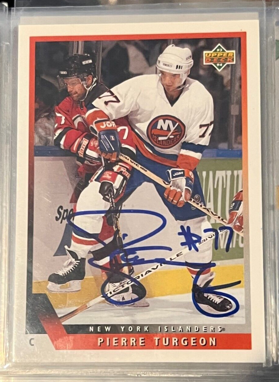 Pierre Turgeon signed autographed 1993-94 Upper Deck #347 Card Islanders
