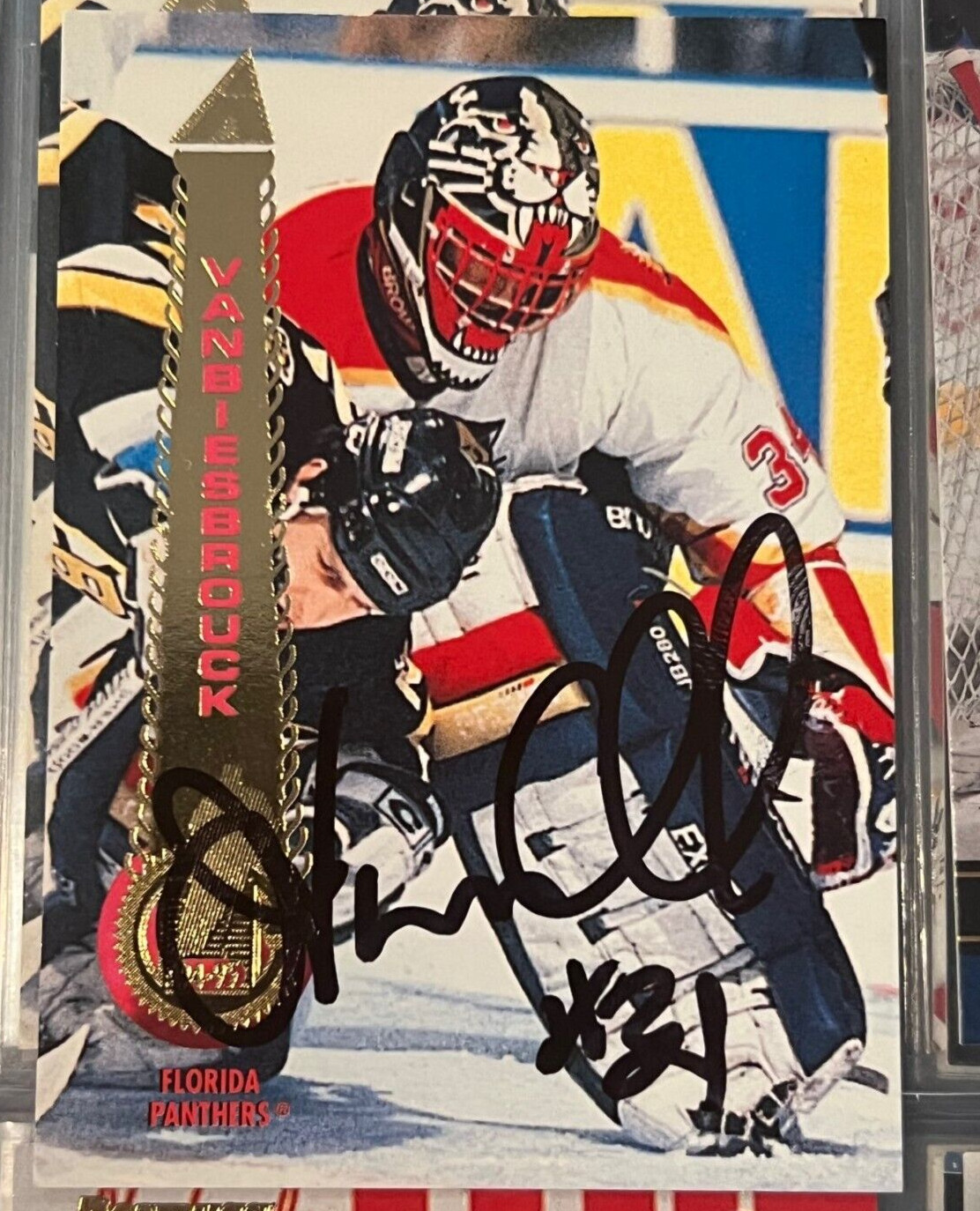 John Vanbiesbrouck signed autographed 1994-95 Pinnacle Hockey Card Panthers
