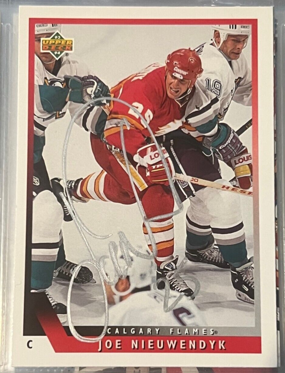 Joe Nieuwendyk signed autographed 1993-94 Upper Deck Hockey #396 Card Flames

