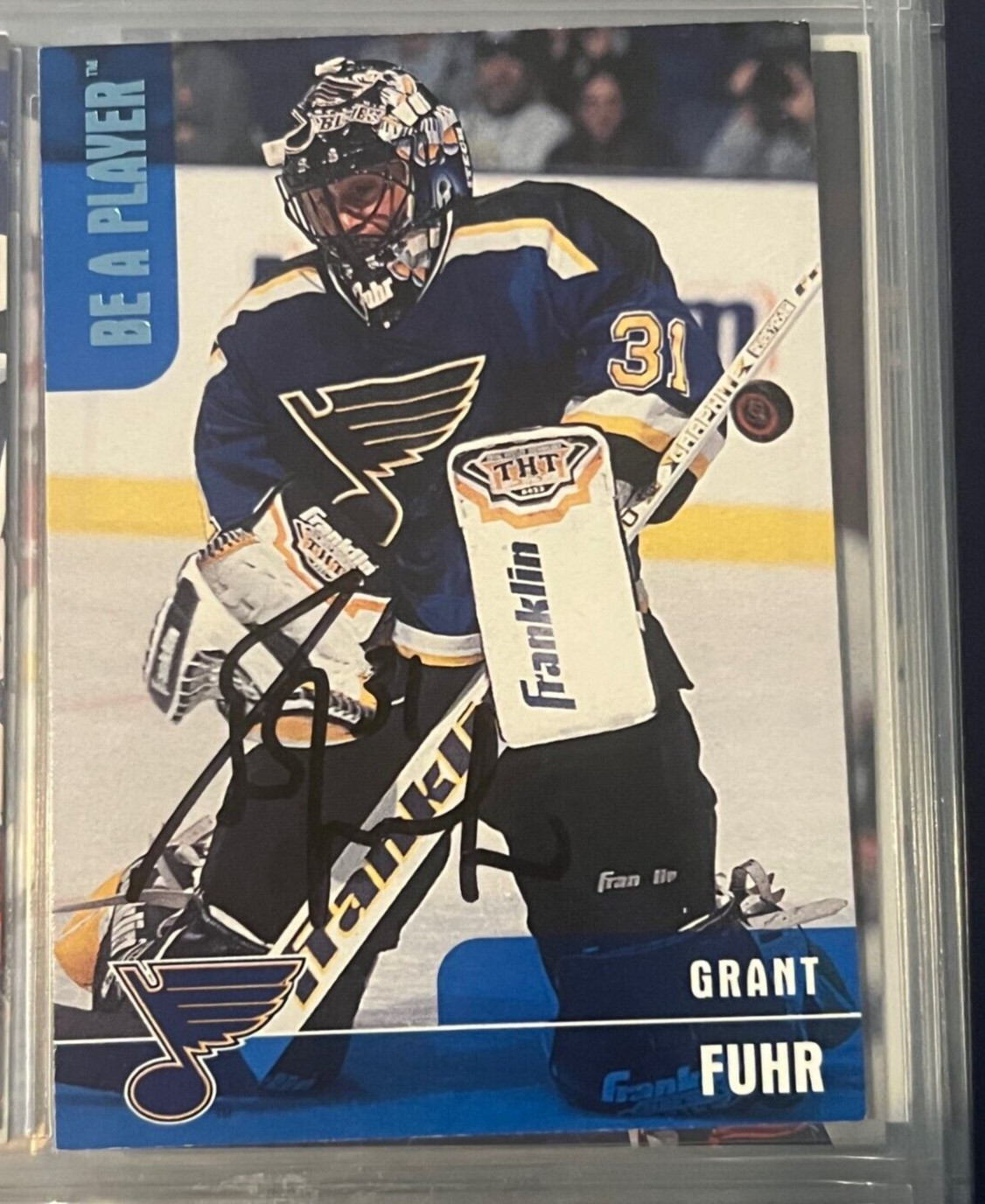 Grant Fuhr signed autographed 1999-00 Be a Player Card Memorabilia Blues #179
