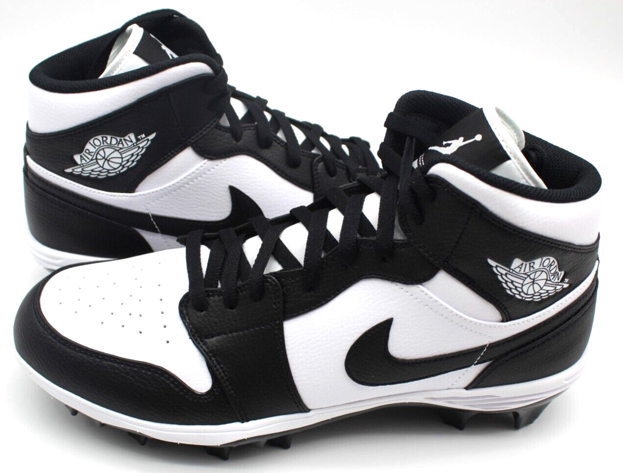 Nike Air Jordan 1 Mid TD Panda Football Cleat Men's Sizes 14 thru 16 FJ6805-100
