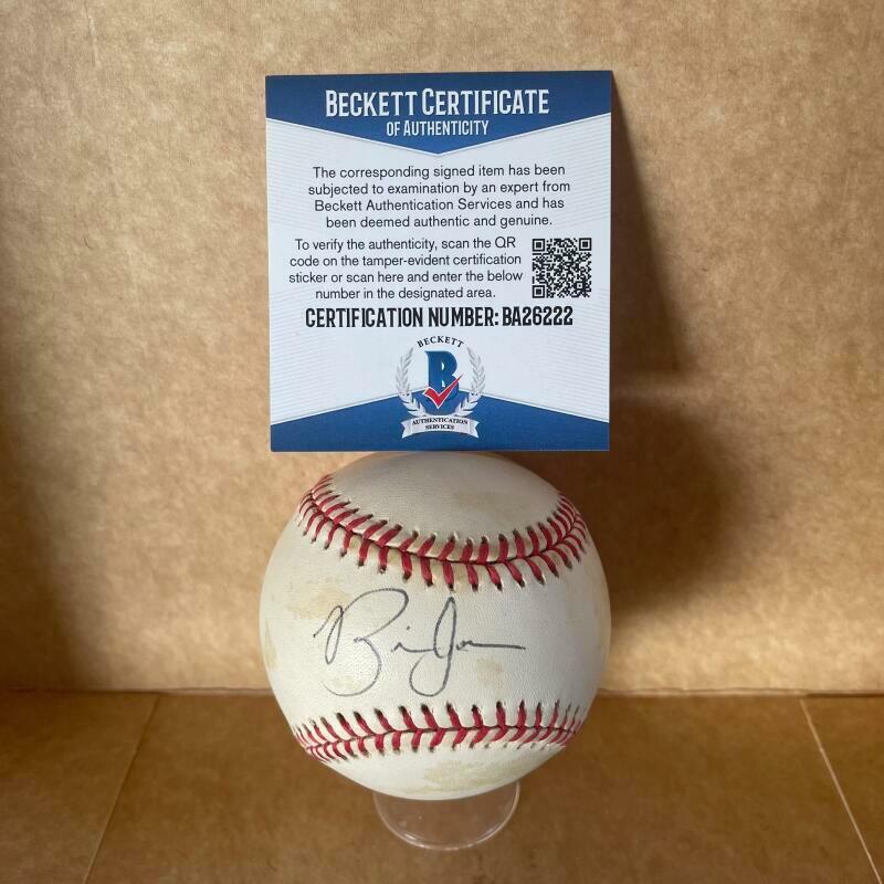 BRIAN JORDAN BRAVES/CARDINALS SIGNED AUTO N.L. BASEBALL BAS BA26222
