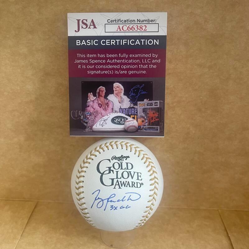 TERRY PENDLETON 3XG.G. BRAVES/CARDINALS SIGNED GOLD GLOVE BASEBALL JSA AC66382
