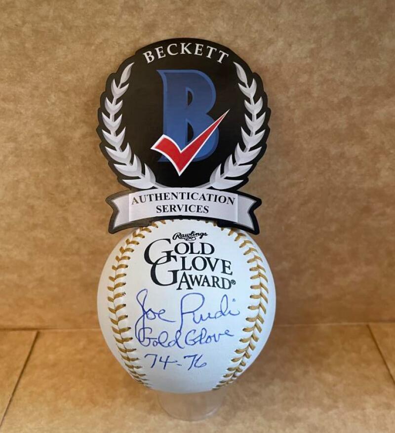 JOE RUDI GOLD GLOVE 74-76 SIGNED AUTO GOLD GLOVE BASEBALL BECKETT AUTHENTICATE
