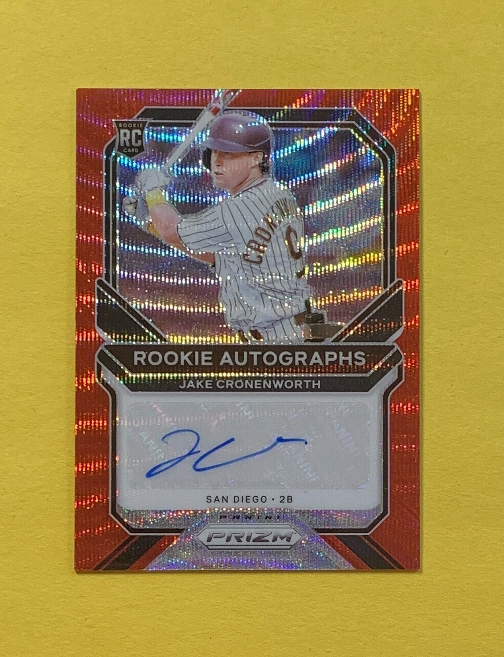 2021 PANINI PRIZM JAKE CRONENWORTH RED WAVE ROOKIE AUTO /75 #RA-JC PADRES
