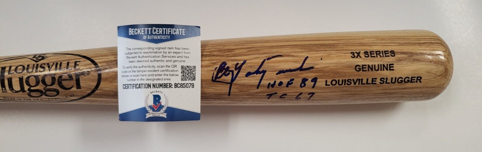 CARL YASTRZEMSKI HOF 89 TC 67 SIGNED LOUISVILLE SLUGGER BAT BECKET BAS BC85079
