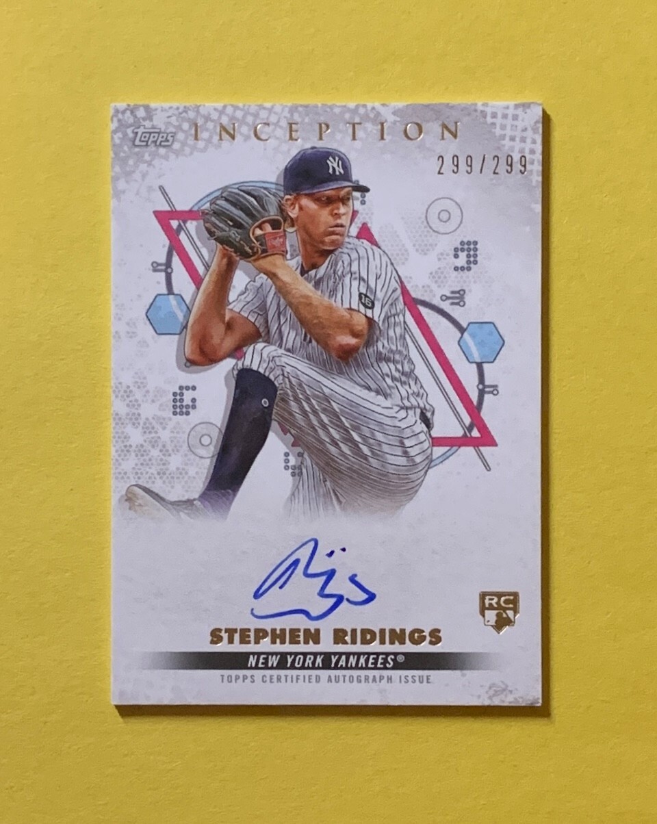 2022 TOPPS INCEPTION STEPHEN RIDINGS ROOKIE AUTO /299 #BRES-SR YANKEES
