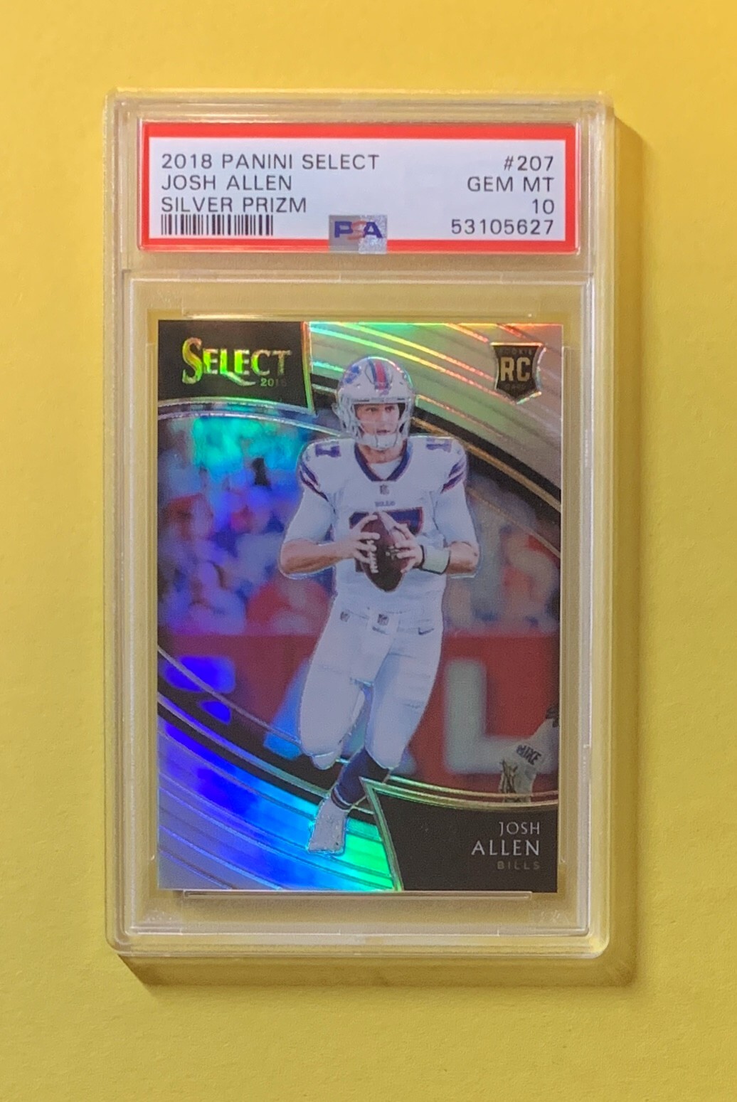 2018 PANINI SELECT JOSH ALLEN FIELD LEVEL SILVER ROOKIE #207 PSA GEM MT 10 BILLS
